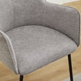 thumbnail image 5 of Zesthouse Linen Dining Chairs Set of 2, Modern Upholstered Kitchen Room Chairs with Metal Legs, Comfy Small Accent Arm Chair for Living Dining Room, Gray, 5 of 15