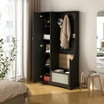 thumbnail image 3 of Resenkos 1 Door Closet, Accent Storage Cabinet Suitable for Living Room, Entryway, Bedroom, Black, 3 of 9