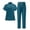 CU21-Dark Blue, variant on Scrubs For Women Set-Zipper Collar Top & Drawstring Straight Pants Scrubs Set Medical Nursing Uniforms Wine L