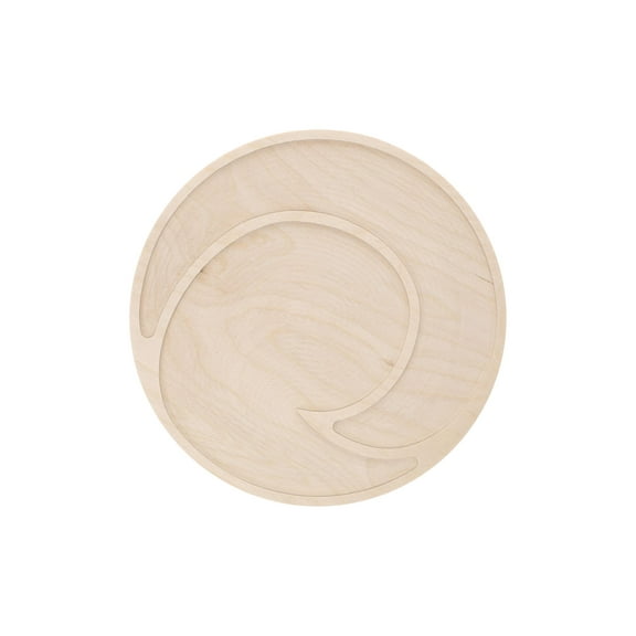 Welled Wood Surface, Circle With Barrell Wave Shaped, 10" X 10", For Wooden Trays, Crafts And Decorations, Welled Center For Resin Design Or Paint - Decoupage, Engraving, Wood Burning