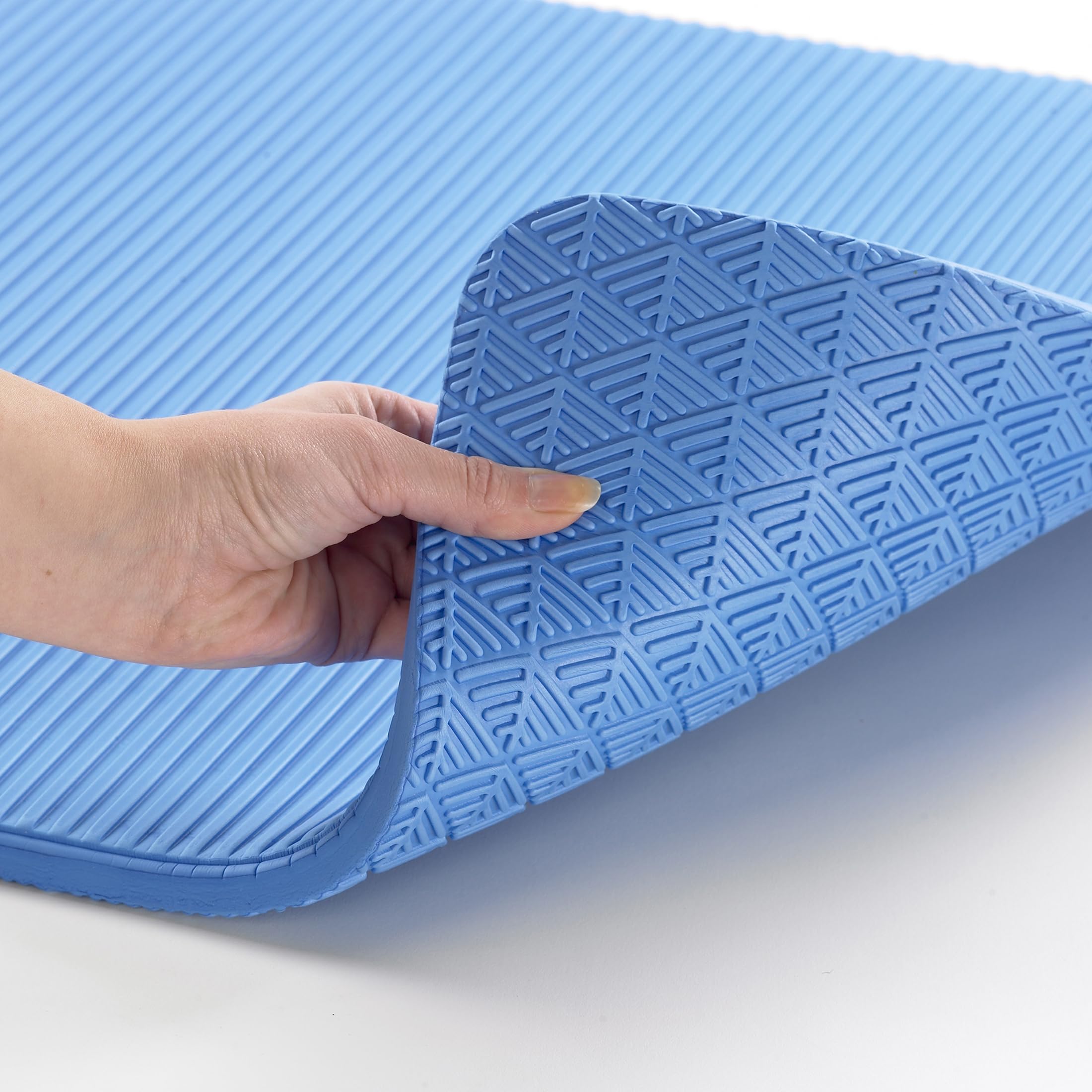 OPTP Pro Fitness Mat - Soft, Half-Inch Thick Indoor or Outdoor Workout Mat - Pilates and Yoga Exercise Mat - Fitness Workout Mat 70 x 23 Inches, Blue