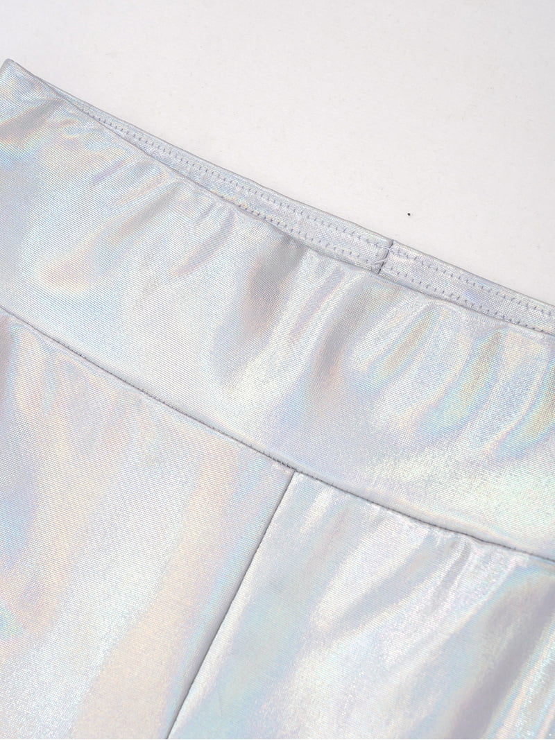 inhzoy Kids Girls Boys Shiny Metallic Flared Pants Bell
