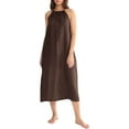 thumbnail image 4 of Women's 2026 Summer Dresses Solid Color Sling Loose Linen Sundresses — Brown∣L, 4 of 7