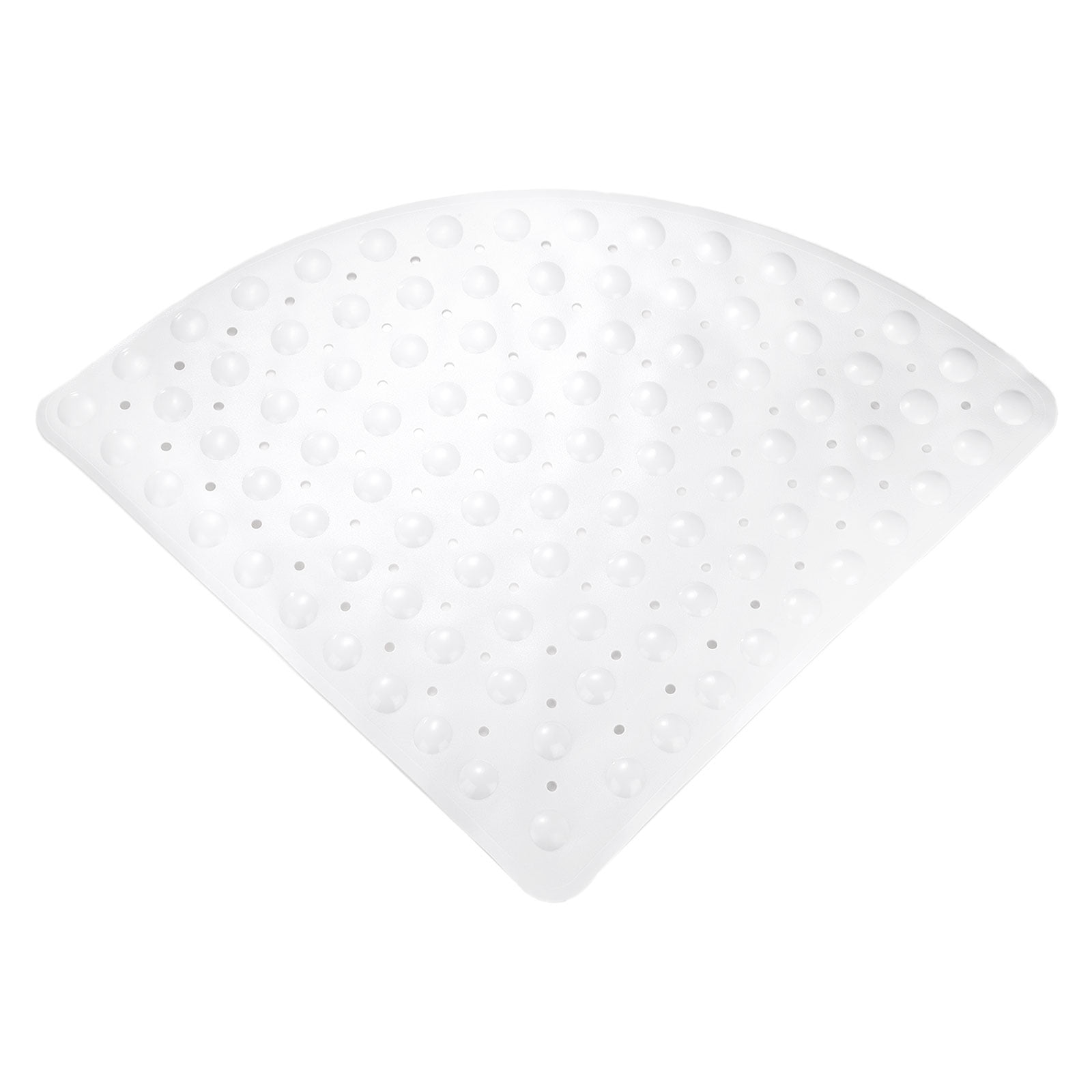 Non Slip Shower Mat 21"x21" Triangle Anti-Slip Washable Floor Bath Mats with Suction Cups for Bathroom Kitchen Bathtub Treads Stairs, White