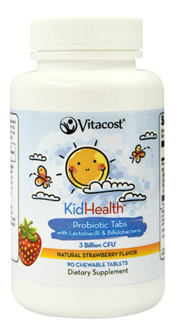 Vitacost Probiotic Tabs for Kids Strawberry -- 3 billion CFU** - 90 ...