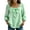 Light Green, variant on Women's Cotton Linen Square Neck Bow Knot Decor 3/4 Puff Sleeve Top, Elegant Color Loose Casual Blouse for Spring Summer Daily Outfits, Soft and Breathable Light Blue L