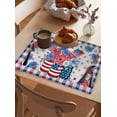 thumbnail image 3 of 4th of July Vase Floral Placemats Set of 4,Washable Woven Burlap Cloth Fabric Placemat for Square/Rectangle/Round/Oval Dining Table,Easy Clean Place Mats for Kids Patriotic Memorial Red Blue Plaid, 3 of 6