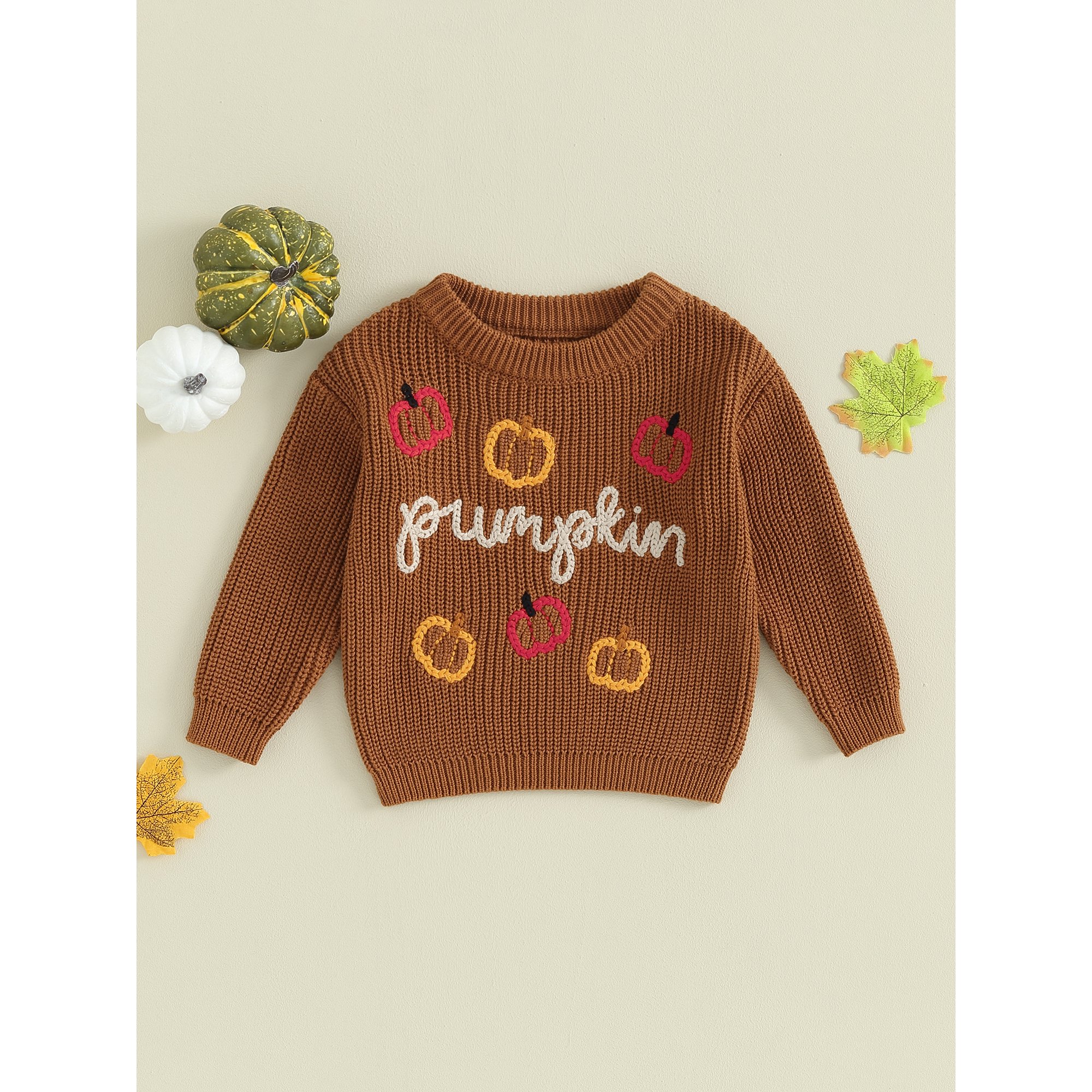 Veste Polaire Chaude Garçon Automne Hiver - Broderie Citrouille Halloween - Tout-Petits Et Enfants