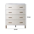 thumbnail image 5 of Emily 37 Inch Wood Tall Dresser Chest 4 Drawers Gold Handles White - Saltoro Sherpi, 5 of 5