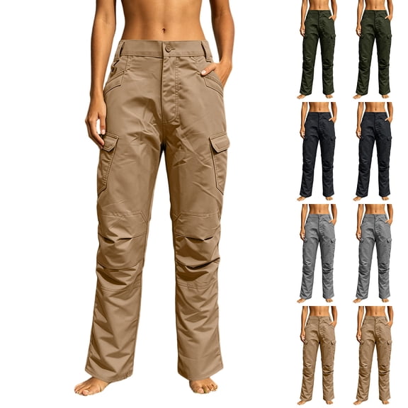 Hilenly Womens Plus Size Cargo Pants Utility Stretch Tactical Pants Ripstop Cargo Work Pants with Pockets for Outdoor Hiking