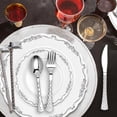 thumbnail image 2 of Smarty 7" Shiny Silver Glamour Cutlery Disposable Plastic Spoons 600ct, 2 of 3