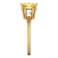thumbnail image 3 of Clara Pucci 14K Yellow Gold Solid Gold Yellow Three-Stone Anniversary Ring for Women - 3 cttw Cushion Cut, 3 of 7