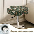 thumbnail image 3 of Renewold Santa Claus Green Round Stool Covers Washable Stretch Bar Stool Seat Cover 12"-14" Dustproof Stool Slipcover for Home Bar Christmas Decor, 2 Count, 3 of 5