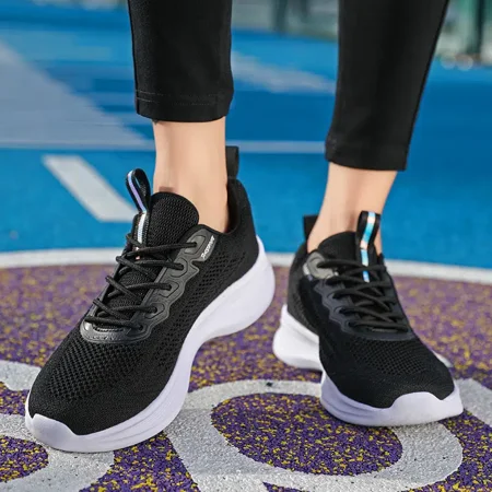 

Lightweight Breathable Flying Woven Running Shoes Anti-slip Casual Sneakers For Women