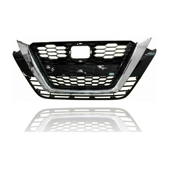 Grille - Compatible/Replacement for '19-22 Nissan Altima S/SV/SL - Black Frame Chrome Trim Insert Without Camera Hole - 623106CG1A
