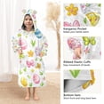 thumbnail image 3 of FORMRS Wearable Blanket Hoodie with Sleeves for Kids Cozy Flannel Sweatshirt, Colorful Easter Eggs, 3 of 7