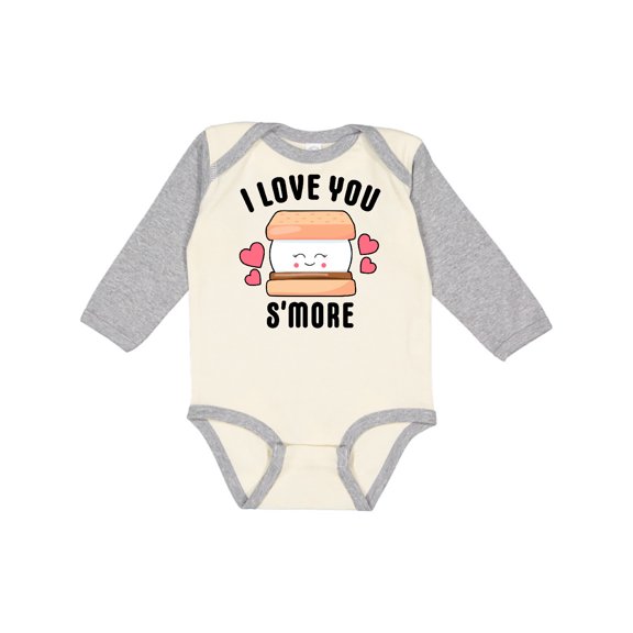 Inktastic I Love You Smore with Cute Food Valentine Girls Long Sleeve Baby Bodysuit