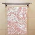 thumbnail image 4 of Coolnut Fingertip Hand Towels, Set of 2 Pcs Pink Pastel Marble Texture Absorbent Face Bath Towels for Bathroom Kitchen, 30"x15", 4 of 6