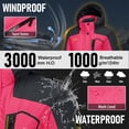 thumbnail image 6 of TACVASEN Women's Winter Waterproof Windproof Snow Ski Jackets Warm Thermal Fleece Thick Hooded Coat with Multi-Pockets for Outdoor Hiking Snowboarding Rose Grey 2XL, 6 of 7