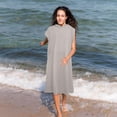 thumbnail image 3 of XSAOP Unisex Microfiber Quick-Dry Bathrobe, Gray ,Surf Microfiber Bathrobe Changing Beach Towel Dry For Swimming Pool With Hood, 3 of 13
