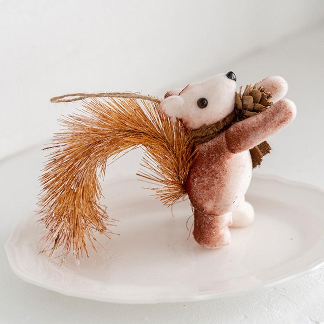 LUVCLS Adornos de ardilla para árbol de Navidad, simulación de ardilla colgante, decoración