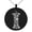 Black, variant on Stainless Steel Letter I Initial Dotted Monogram Engraved Small Medallion Circle Charm Pendant Necklace