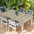 thumbnail image 2 of Vintage Flowers Table Cloths for 5 Foot Rectangle Tables, Spring Yellow Floral Country Leaves Blue Birds Patio Waterproof Elastic Fitted Tablecloths, Washable Rectangular Table Cover for Camping, 2 of 8