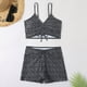 thumbnail image 2 of Traje de baño con pliegues de ángulo plano conservador para mujer informal con estilo Bikini cómodo hueco con estampado OAVQHLG3B Store  lin121212, 2 of 4