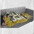 thumbnail image 6 of Fitness Soft Flannel Fleece Throw Blanket, My Body in Under Construction Hand Drawn Text Sports Healthy Living, Cozy Plush for Indoor and Outdoor Use, 50" x 60", Marigold White Black, by Ambesonne, 6 of 6