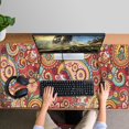 thumbnail image 4 of Long Mouse Pads for Desk,Red Pioneer Flower and Paisley Pattern Desk Mats on Top Of Desks, Desk Mouse Pad Extra Large with 3mm Non-Slip Base and Stitched Edge for Gaming,Office,Work,Home 47.3"x23.6", 4 of 6