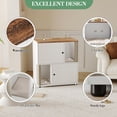 thumbnail image 3 of TROPOW Cat Litter Box Enclosure Furniture for 2 Cats, Hidden Litter Box, Modern Double Layer Cats Washroom Furniture with 2 Scratch Mat and Cat Scratching Post, Side End Table, 3 of 8