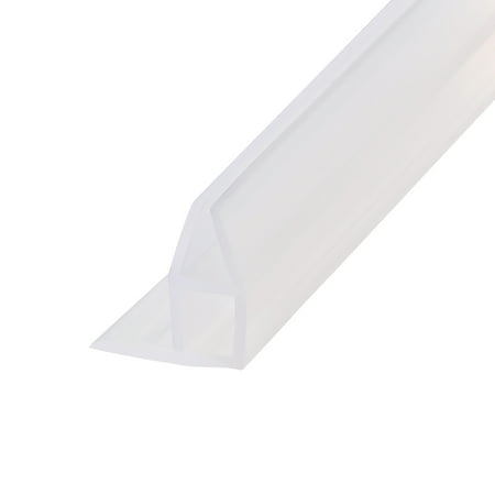 

Uxcell Frameless Glass Shower Door Sweep Seal Strip Corner-Type w7/16 (11mm) Drip Rail - 3/8 (10mm) x 39.37
