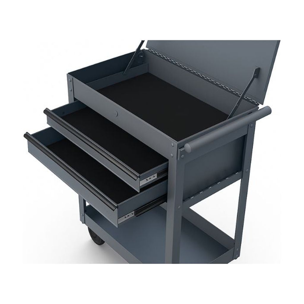 Carro de herramientas Hyper Tough de acero de 28 pulgadas con cajón, capacidad de 500 lb, recubierto en polvo gris 3