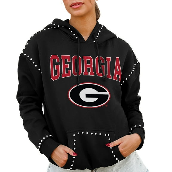 Women's Gameday Couture Black Georgia Bulldogs Studded Pullover Hoodie