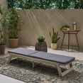 thumbnail image 4 of Cullen Outdoor Acacia Wood Chaise Lounge and Cushion Set, Light Gray and Dark Gray, 4 of 10