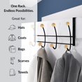 thumbnail image 2 of Over The Door Hook Rack Black Finish with 8 Natural Wooden Ball Ends, 2 of 7