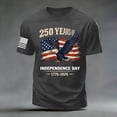 thumbnail image 4 of KPOPLK Men's 250th Anniversary USA Shirt Casual 250 Years Of Freedom T Shirt Short Sleeve Tshirts Patriotic Shirts Tops（Dark GrayL）, 4 of 5