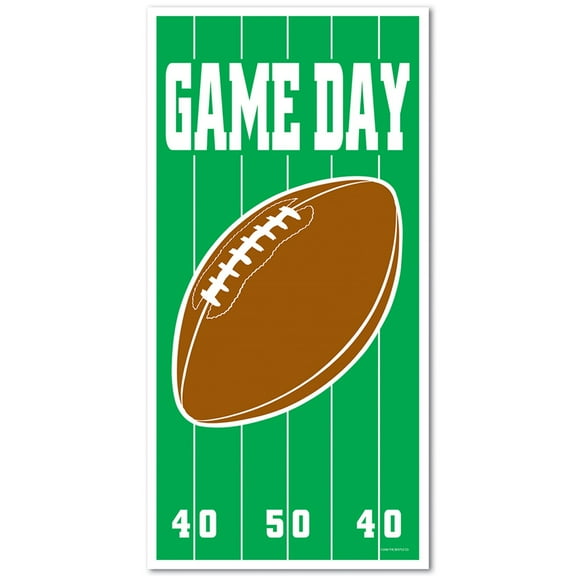 Party Central Club Pack of 12 Green and Brown Football  'Game Day' Door Covers 5'