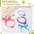thumbnail image 5 of Uxcell Cat Dog Pearl Collar, Small Bow Shape Rhinestone Cute Cat Collar Necklace Adjustable (L, Light Pink), for Wedding Party Pet Jewelry Accessories Puppies Kitten, 5 of 7