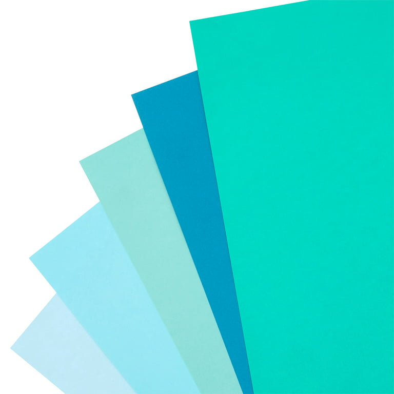 12 Packs: 50 ct. (600 total) Blue Ombre 8.5 x 11 Cardstock Paper