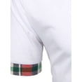 thumbnail image 6 of Cilcicy Men Plaid Stitching Print Short Sleeve Lapel Tunic T-shirt, 6 of 6