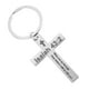 thumbnail image 4 of BRIGHTFUFU Llavero con cruz de acero inoxidable, colgante grabado, regalo para amigos, elegante llavero cristiano para bolso, cartera o llaves de coche., 4 of 8