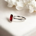 thumbnail image 3 of STERLING MINIMALIST Vintage Red Ruby Anniversary Ring Solitaire Engagement Ring Radiant Cut Gemstone July Birthstone Gift for Her, 3 of 6