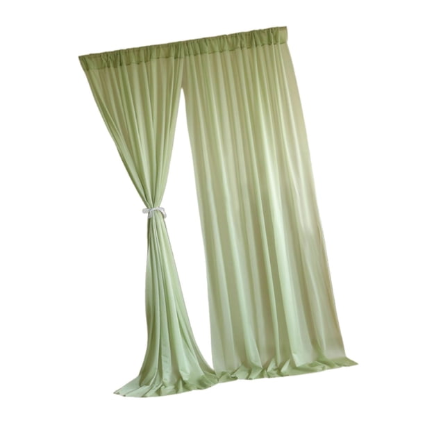 Cortinas de fondo de 2 paneles, fondo ligero con bolsillos para varillas, fondo suave Verde