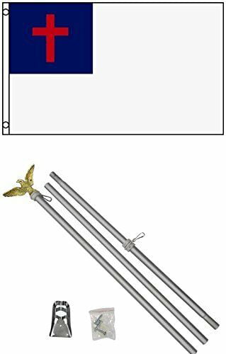 6' Ft Flagpole Flag Pole kit Eagle Hardware Bracket Residential 6ft Pole w/ Flag 