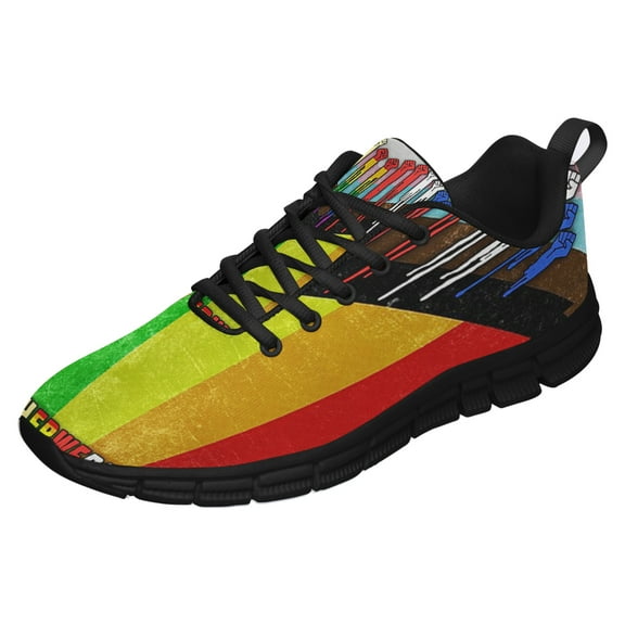 LGBT Pride Progress Flag Shoes for Men Women Running Shoes Lightweight Walking Sneakers Mesh Athletic Sport Shoes Black Size 3.5
