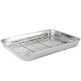 thumbnail image 1 of HLONK Oven Roasting Pan Cookie Drying Racks Aluminum Tray Stainless Steel Pot 2 Pieces, 1 of 6