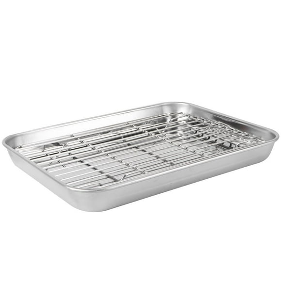 HLONK Poêle à Griller Four Supports de Séchage de Biscuits Plateau en Aluminium Pot en Acier Inoxydable 2 Pcs