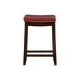 thumbnail image 5 of Linon Cessford 26" Backless Indoor Counter Stool, Dark Brown with Red Faux Leather, Includes 1 Stool, 5 of 9