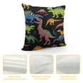 thumbnail image 4 of COMIO  Dinosaur Throw Pillow Cover Seamless Colorful Cute Cartoon Animal Dinosaur Dragon Pattern Decorative Rectangular Pillowcase for Sofa and Bed Couch, 4 of 5
